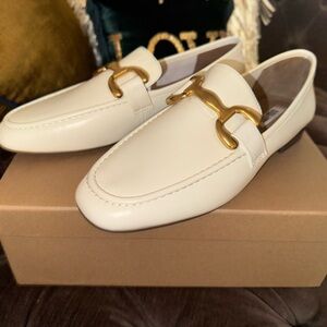 Women’s BiBi LOU Cream Loafers with Gold Accent